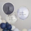 Happy Birthday Ballon-im-Ballon blau &Oslash; 45,5cm 3 Stk.