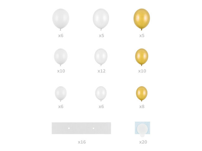 DIY Ballongirlande Herz wei&szlig; gold