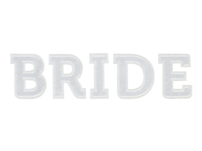 DIY B&uuml;gelmotiv BRIDE wei&szlig; 24cm x 6cm