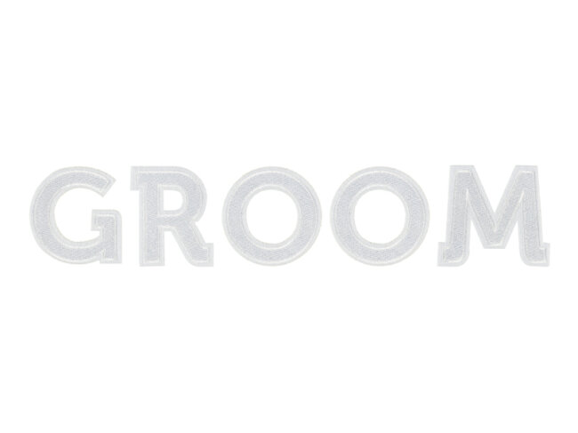 DIY B&uuml;gemotiv GROOM wei&szlig; 30cm x 6cm