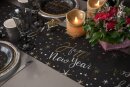 Tischl&auml;ufer Happy New Year schwarz 30cm x 2,5m
