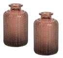 2 Stk. Rauchglas Vasen braun H10cm &Oslash; 6cm