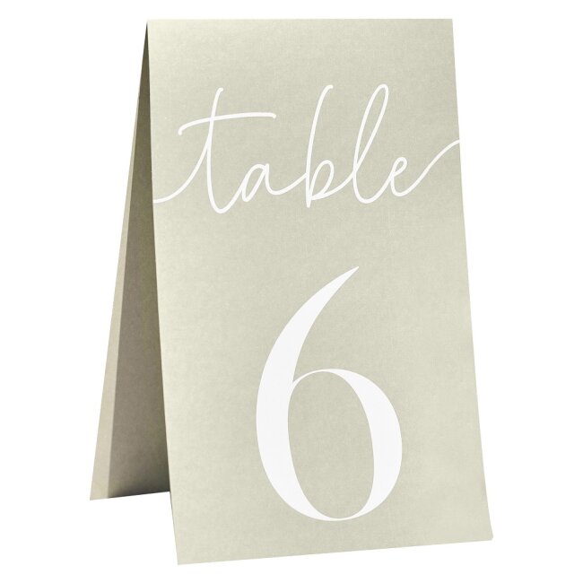 Tischnummern salbei 1-12