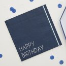 Happy Birthday Papierservietten blau 16 Stk