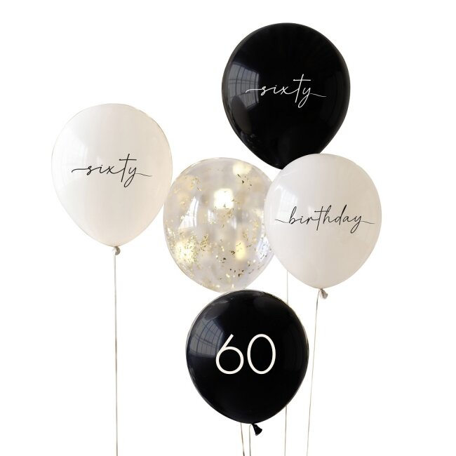 Luftballon-Set 60. Geburtstag 5 Stk.