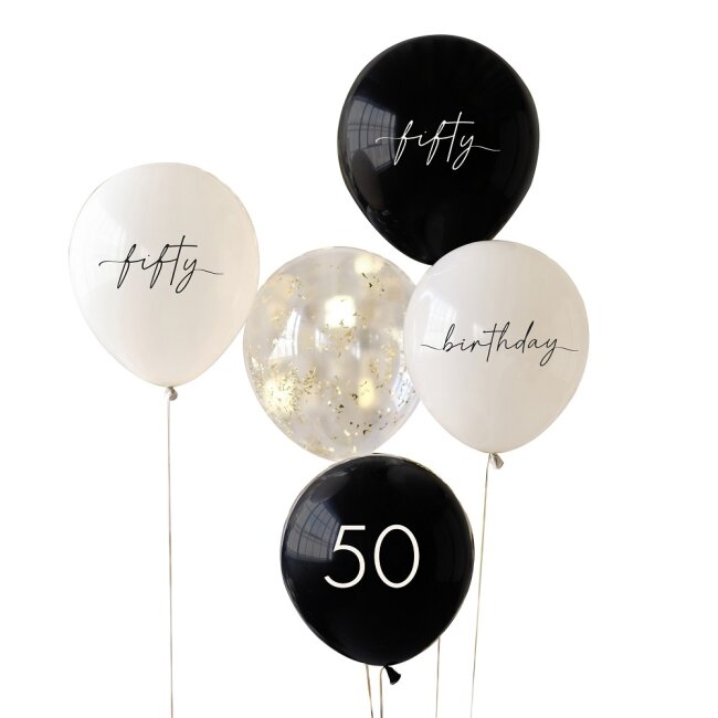 Luftballon-Set 50. Geburtstag 5 St&uuml;ck