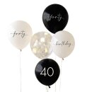 Luftballon-Set 40. Geburtstag 5 St&uuml;ck