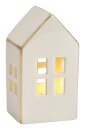 LED Lichthaus weiß mit Goldkontur H10cm