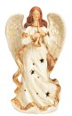 Dekofigur Engel mit Flöte weiß & gold H18cm