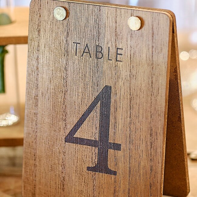 Tischnummern Holz 1 bis 12