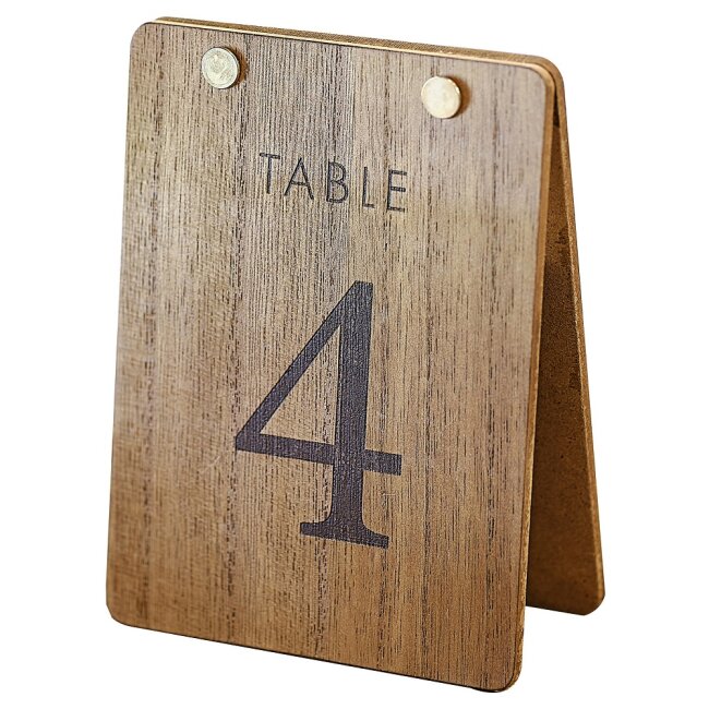 Tischnummern Holz 1 bis 12