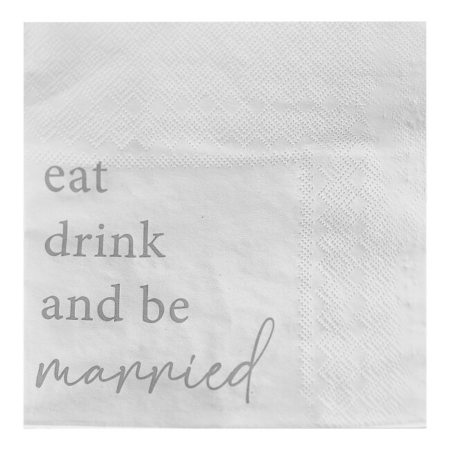 Servietten Eat, Drink and Be Married, 16 Stk.