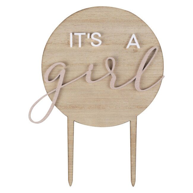 Tortenstecker its a girl Holz