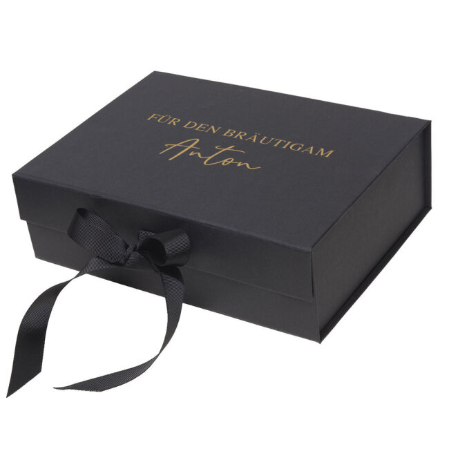 Geschenkbox schwarz personalisiert