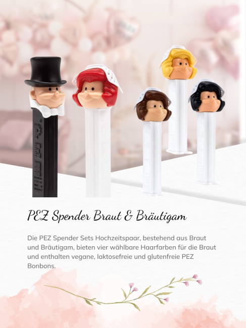 PEZ Spender Braut schwarzhaarig + 3 Pack Bonbons