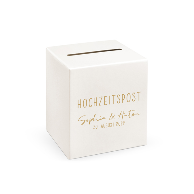 Briefbox Hochzeitspost personalisiert mit Personalisierung gold