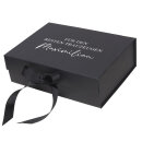 Geschenkbox schwarz personalisiert ZUM JGA VON weiß