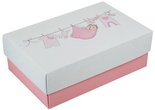 Geschenkbox Baby M&auml;dchen personalisiert rosa