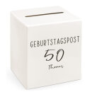 Briefbox Geburtstagspost 50 personalisiert schwarz