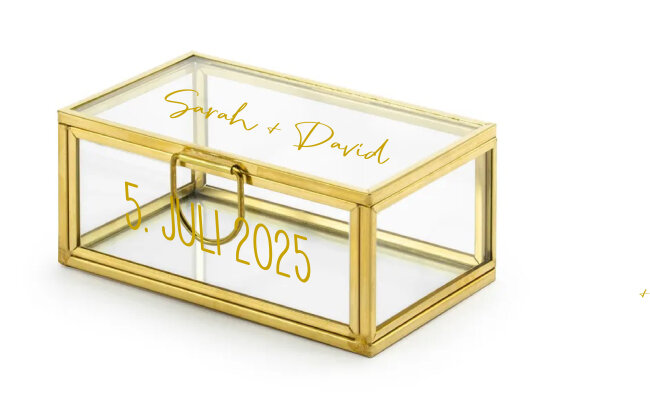 Ring-Box aus Glas personalisierbar personalisiert