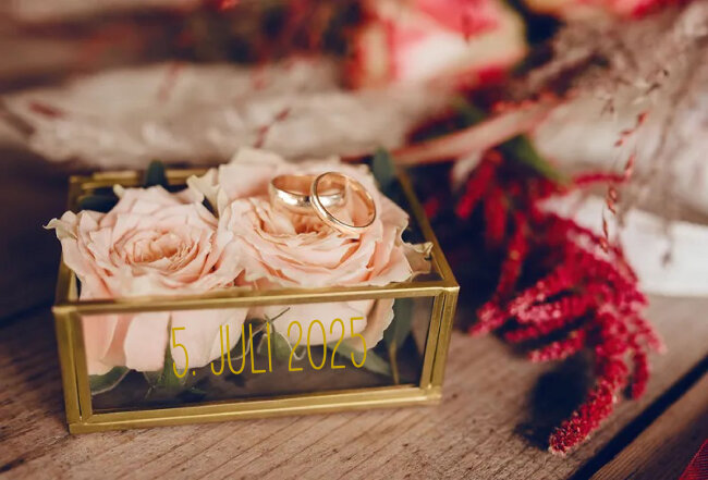 Ring-Box aus Glas personalisierbar personalisiert