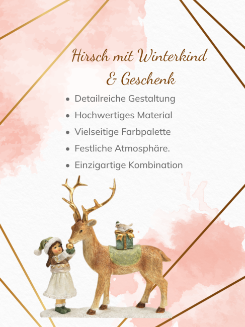 Hirsch mit Winterkind &amp; Geschenk