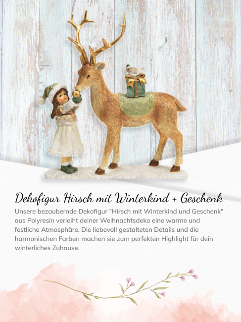 Hirsch mit Winterkind &amp; Geschenk