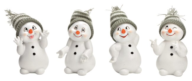 Schneemann-Figuren im 4er Set