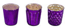 Windlicht lila 3er Set
