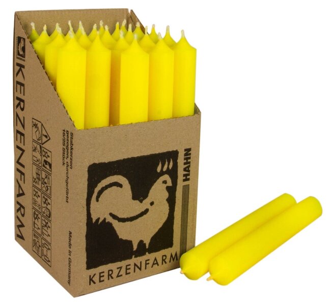 Stabkerzen Neon gelb 10 St&uuml;ck
