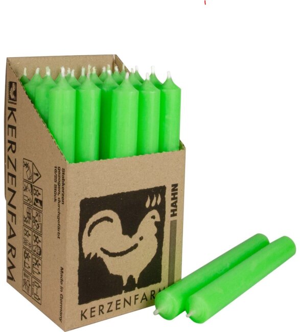 Stabkerzen Neon gr&uuml;n 10 St&uuml;ck