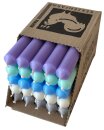 25 Stabkerzen Pastell-Mix durchgef&auml;rbt 18 cm/2,2 cm