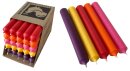 25 Stabkerzen Sommer-Mix durchgefärbt 18 cm/2,2 cm