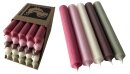 25 Stabkerzen Vintage Pastell-Mix durchgef&auml;rbt 18...