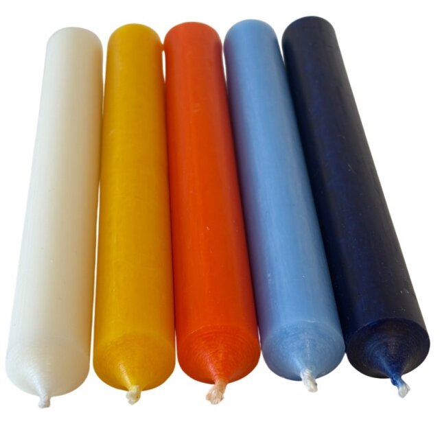 25 Stabkerzen Color-Pop Mix durchgef&auml;rbt 18 cm/2,2 cm