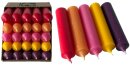 25 kurze Stabkerzen Sommer-Mix durchgef&auml;rbt 10cm...