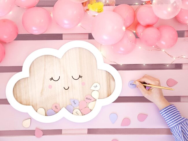 Alternatives G&auml;stebuch Babyparty &quot;Wolke&quot;