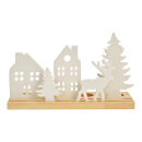 Teelichthalter Winterdorf L30cm