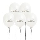 Just Married Luftballons Wei&szlig; 5er Set f&uuml;r...