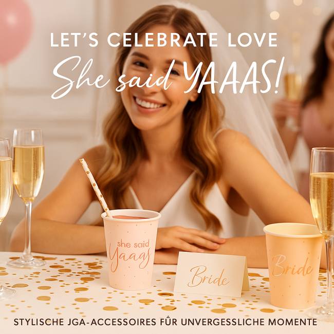 JGA Pappbecher She said Yaaas 10 Stk. Rosa
