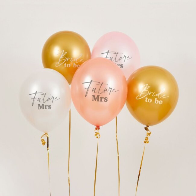JGA Ballons Future Mrs &amp; Bride to be 5er Set