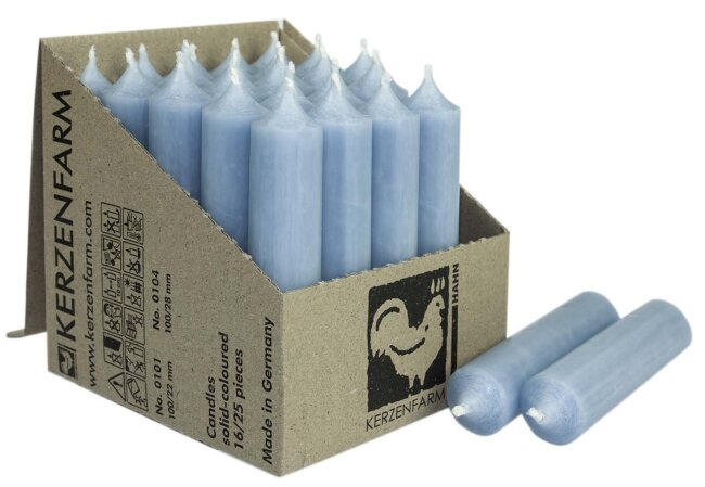 Kurze Stabkerzen 10cm &Oslash; 2,2 cm 10 St&uuml;ck pastellblau