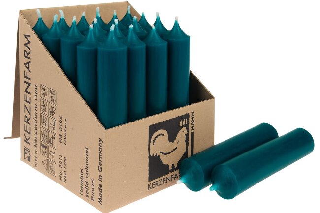 Kurze Stabkerzen 10cm &Oslash; 2,2 cm 10 St&uuml;ck ozeanblau
