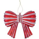 Weihnachtsanh&auml;nger Schleife Rot/Wei&szlig;