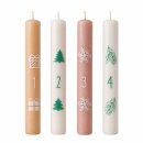 Stabkerzen 1 - 4 mit Weihnachtsmotiven 4 St&uuml;ck