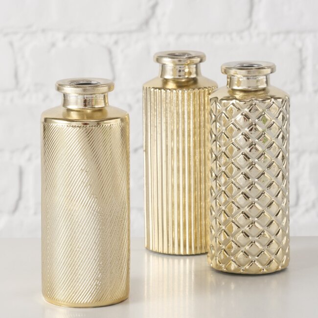 3-tlg. Vasen Set Adore gold H13cm &Oslash; 5cm