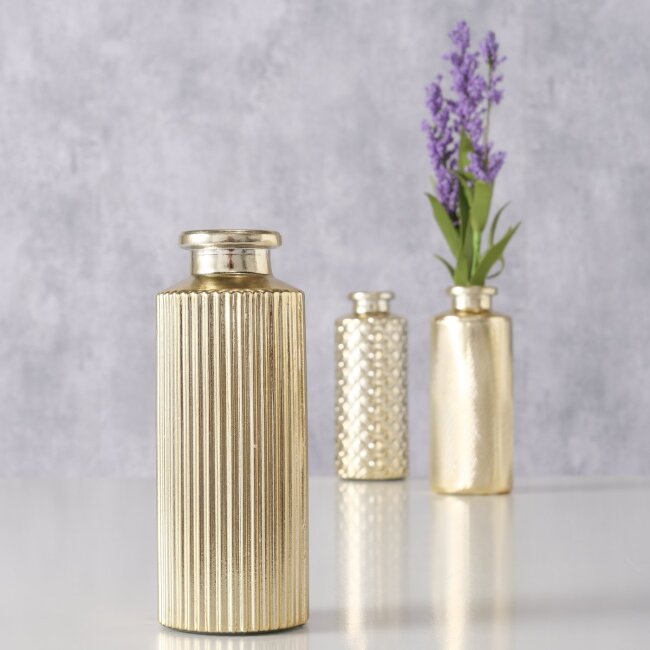 3-tlg. Vasen Set Adore gold H13cm &Oslash; 5cm