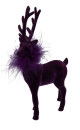 Dekofigur Hirsch aus Samt in Lila H 28,5 cm