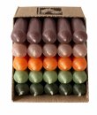 25 kurze Stabkerzen Natur-Mix durchgef&auml;rbt 10cm...