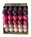 25 kurze Stabkerzen Rose-Mix durchgef&auml;rbt 10cm...